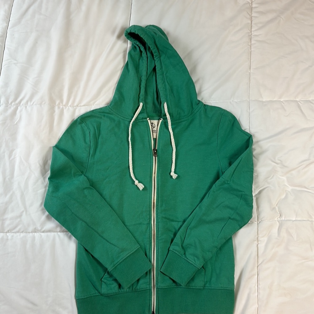Threads 4 Thought Green Full-Zip Hooded Sweatshirt